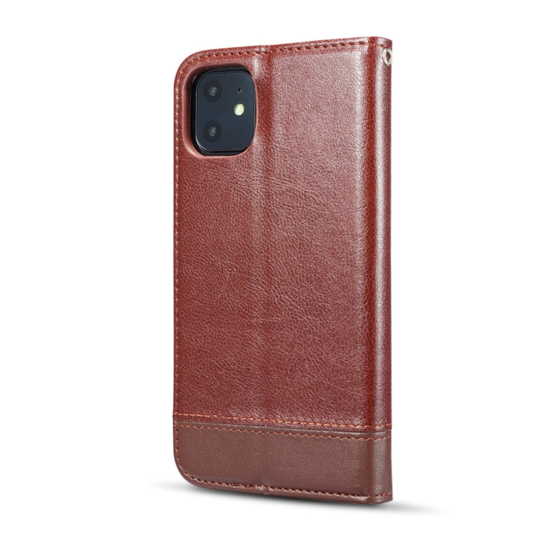 For iPhone 11 Double-sided Absorption Splicing Horizontal Flip Leather Case, with Holder & Card Slots & Lanyard