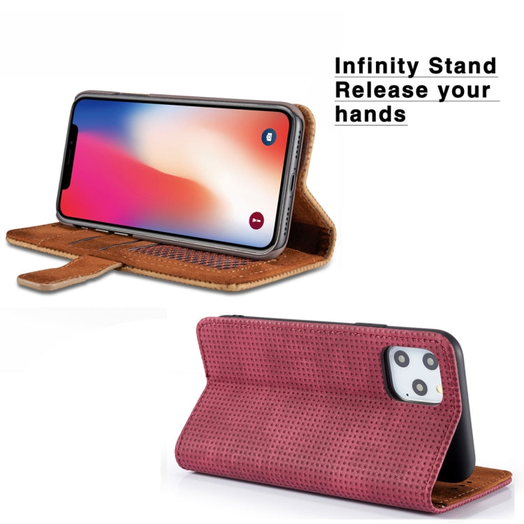 For iPhone 11 Pro Mesh Breathable Horizontal Flip Leather Case, with Card Slot & Holder & Wallet & Photo Frame