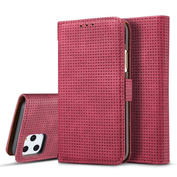 For iPhone 11 Pro Max Mesh Breathable Horizontal Flip Leather Case, with Card Slot & Holder & Wallet & Photo Frame