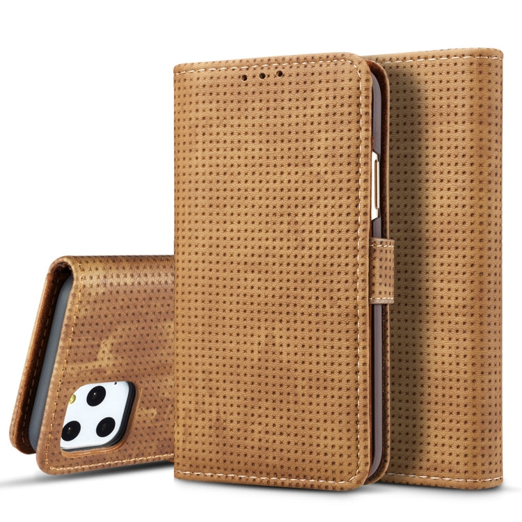 For iPhone 11 Pro Max Mesh Breathable Horizontal Flip Leather Case, with Card Slot & Holder & Wallet & Photo Frame