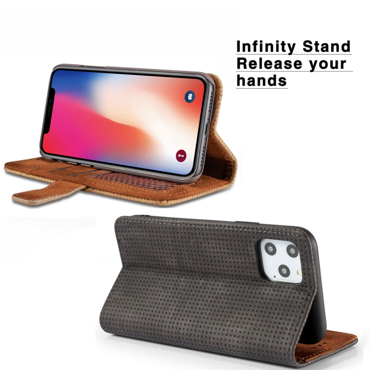 For iPhone 11 Mesh Breathable Horizontal Flip Leather Case, with Card Slot & Holder & Wallet & Photo Frame