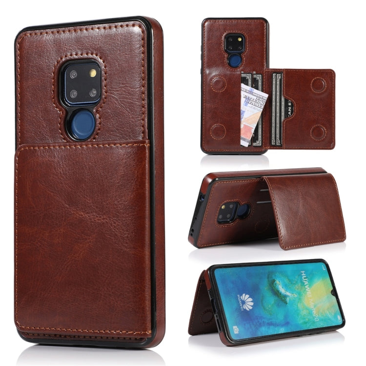 For Huawei Mate 20 Shockproof PU + TPU Protective Case with Card Slots & Holder