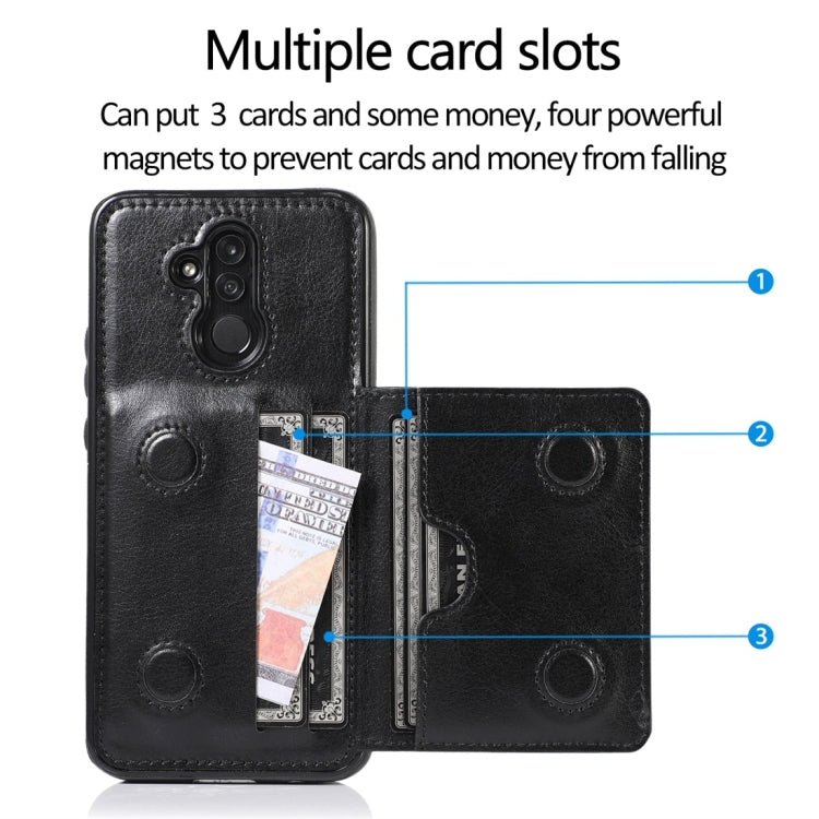 For Huawei Mate 20 Lite Shockproof PU + TPU Protective Case with Card Slots & Holder