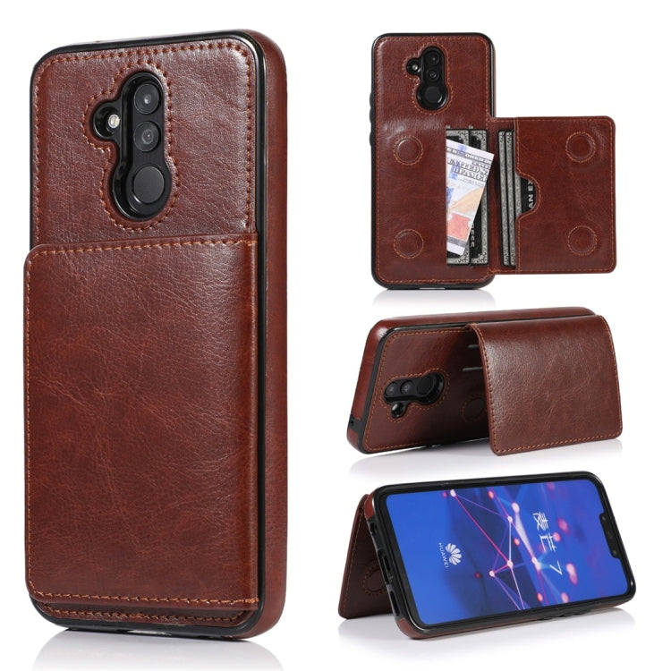 For Huawei Mate 20 Lite Shockproof PU + TPU Protective Case with Card Slots & Holder