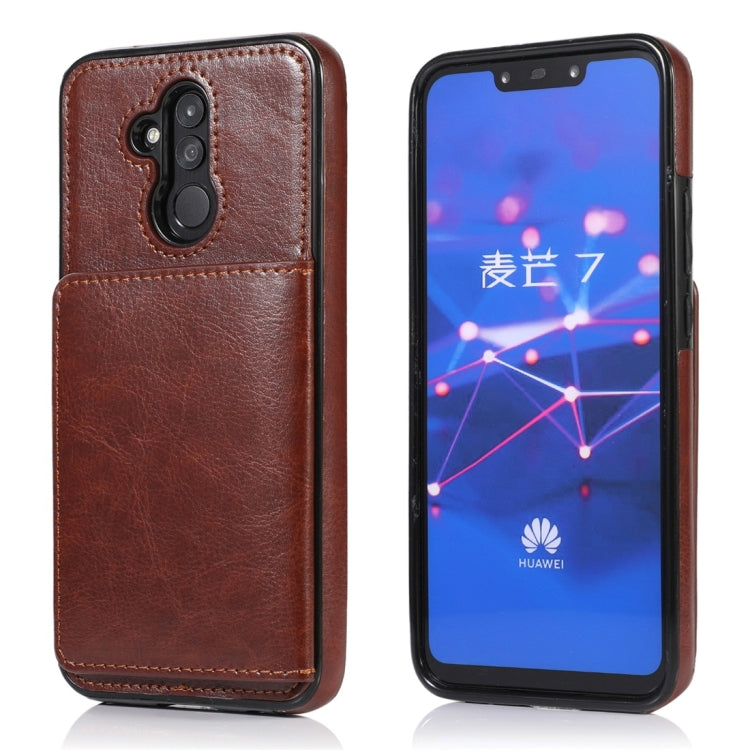 For Huawei Mate 20 Lite Shockproof PU + TPU Protective Case with Card Slots & Holder