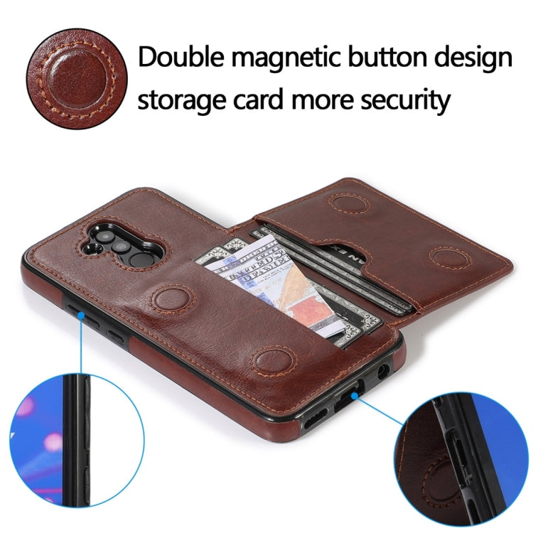 For Huawei Mate 20 Lite Shockproof PU + TPU Protective Case with Card Slots & Holder