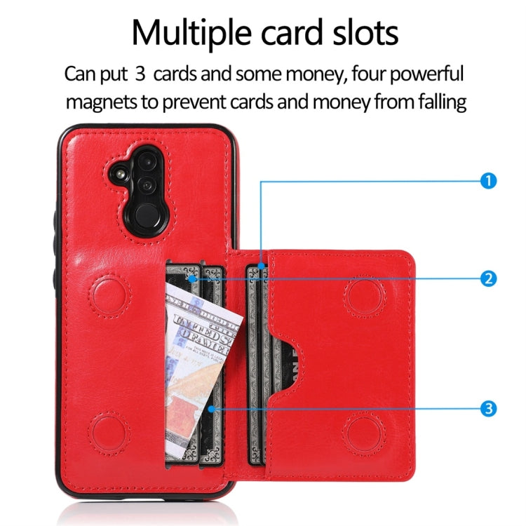 For Huawei Mate 20 Lite Shockproof PU + TPU Protective Case with Card Slots & Holder