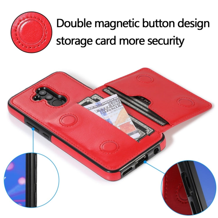 For Huawei Mate 20 Lite Shockproof PU + TPU Protective Case with Card Slots & Holder