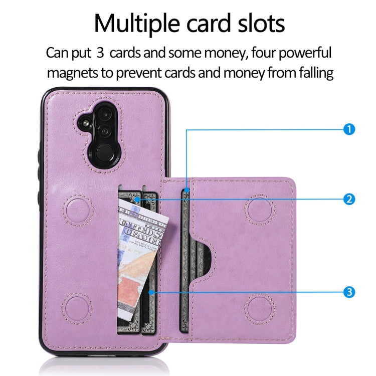 For Huawei Mate 20 Lite Shockproof PU + TPU Protective Case with Card Slots & Holder