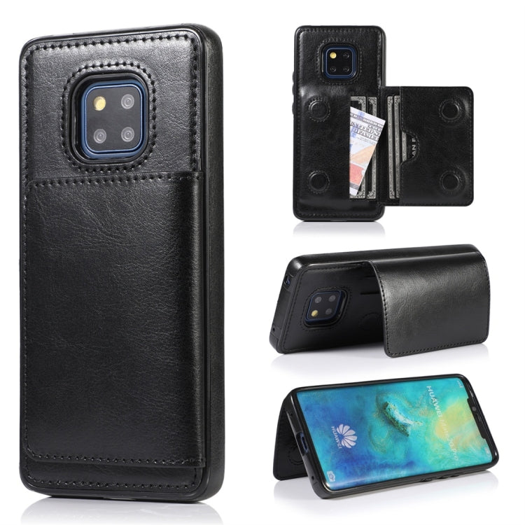 For Huawei Mate 20 Pro Shockproof PU + TPU Protective Case with Card Slots & Holder