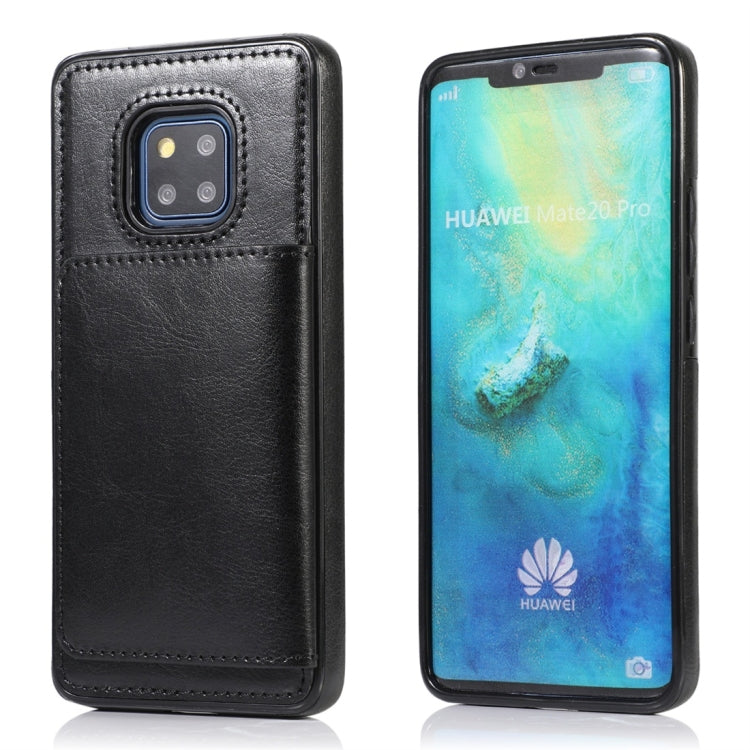 For Huawei Mate 20 Pro Shockproof PU + TPU Protective Case with Card Slots & Holder