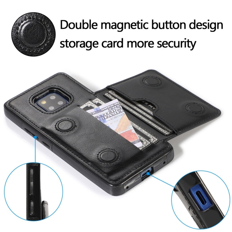 For Huawei Mate 20 Pro Shockproof PU + TPU Protective Case with Card Slots & Holder