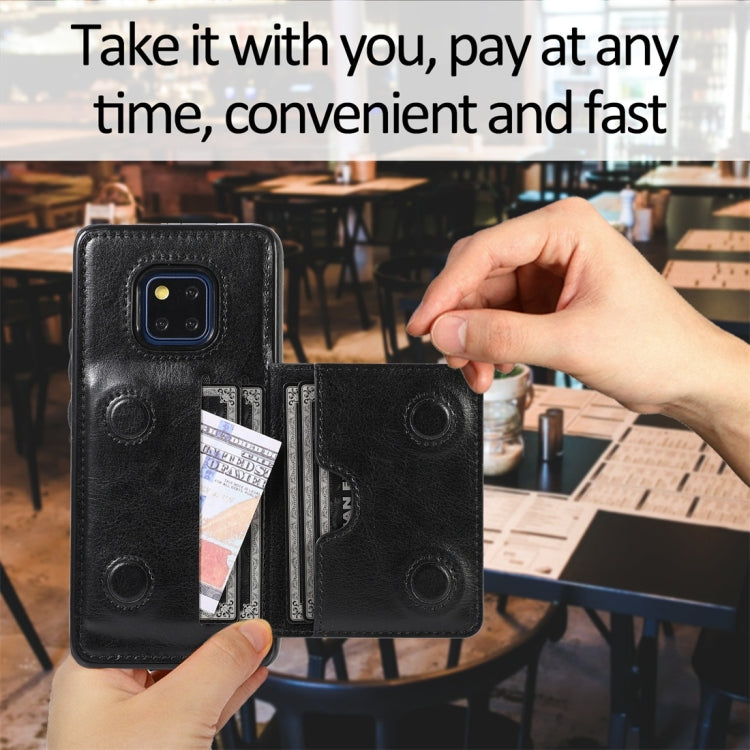 For Huawei Mate 20 Pro Shockproof PU + TPU Protective Case with Card Slots & Holder