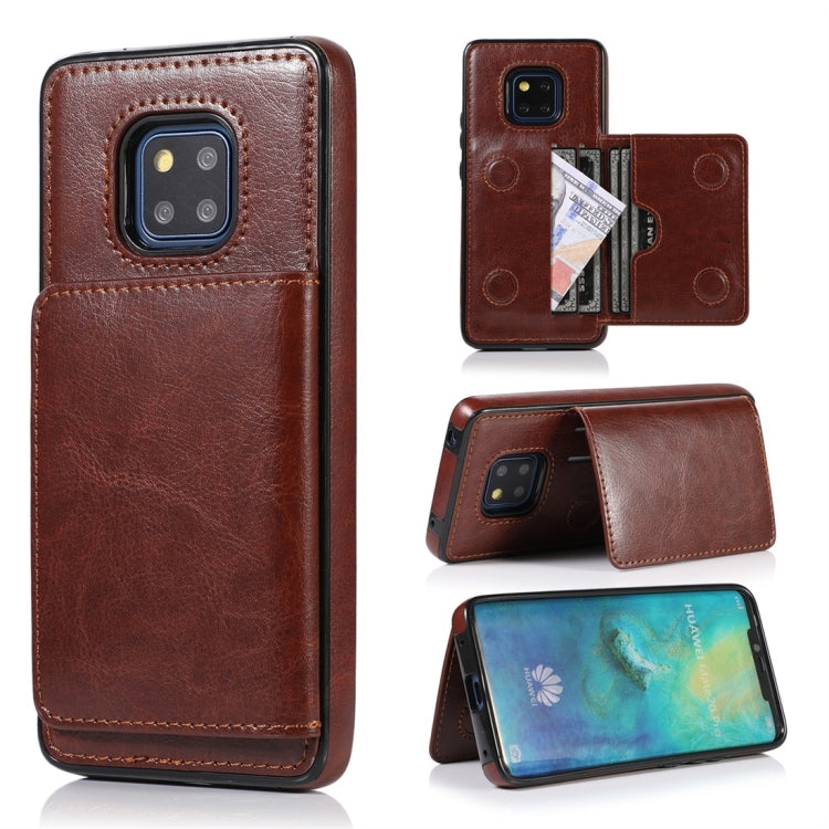 For Huawei Mate 20 Pro Shockproof PU + TPU Protective Case with Card Slots & Holder