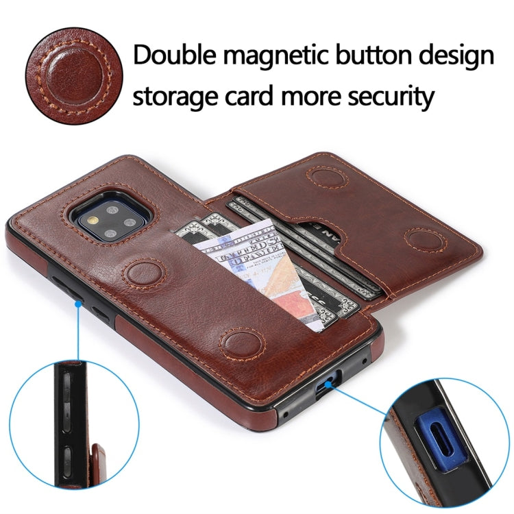 For Huawei Mate 20 Pro Shockproof PU + TPU Protective Case with Card Slots & Holder