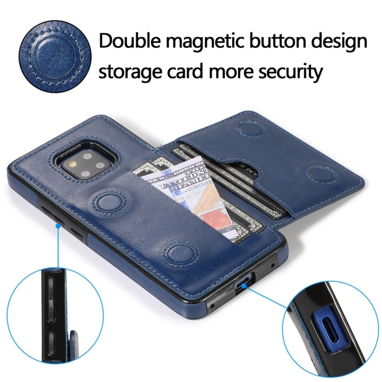 For Huawei Mate 20 Pro Shockproof PU + TPU Protective Case with Card Slots & Holder