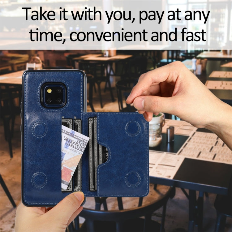 For Huawei Mate 20 Pro Shockproof PU + TPU Protective Case with Card Slots & Holder