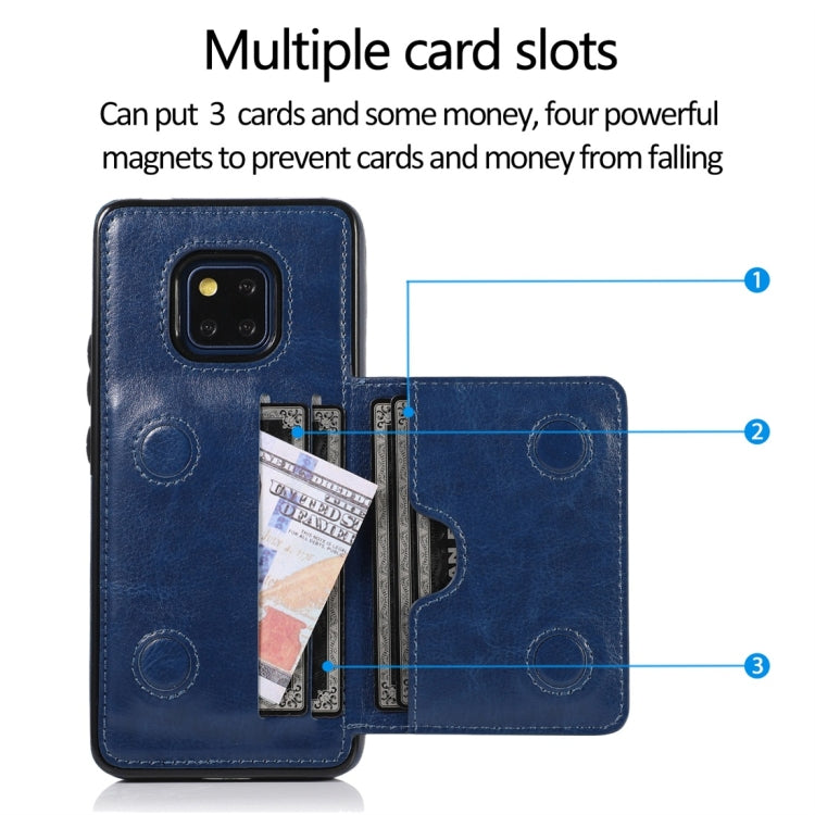 For Huawei Mate 20 Pro Shockproof PU + TPU Protective Case with Card Slots & Holder