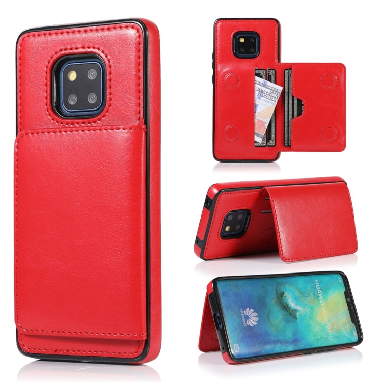 For Huawei Mate 20 Pro Shockproof PU + TPU Protective Case with Card Slots & Holder