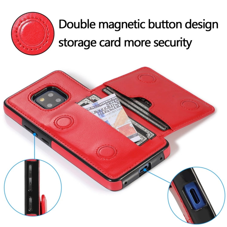 For Huawei Mate 20 Pro Shockproof PU + TPU Protective Case with Card Slots & Holder