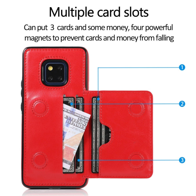 For Huawei Mate 20 Pro Shockproof PU + TPU Protective Case with Card Slots & Holder