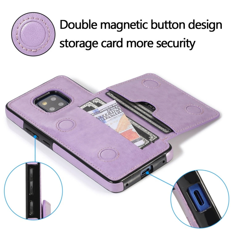 For Huawei Mate 20 Pro Shockproof PU + TPU Protective Case with Card Slots & Holder