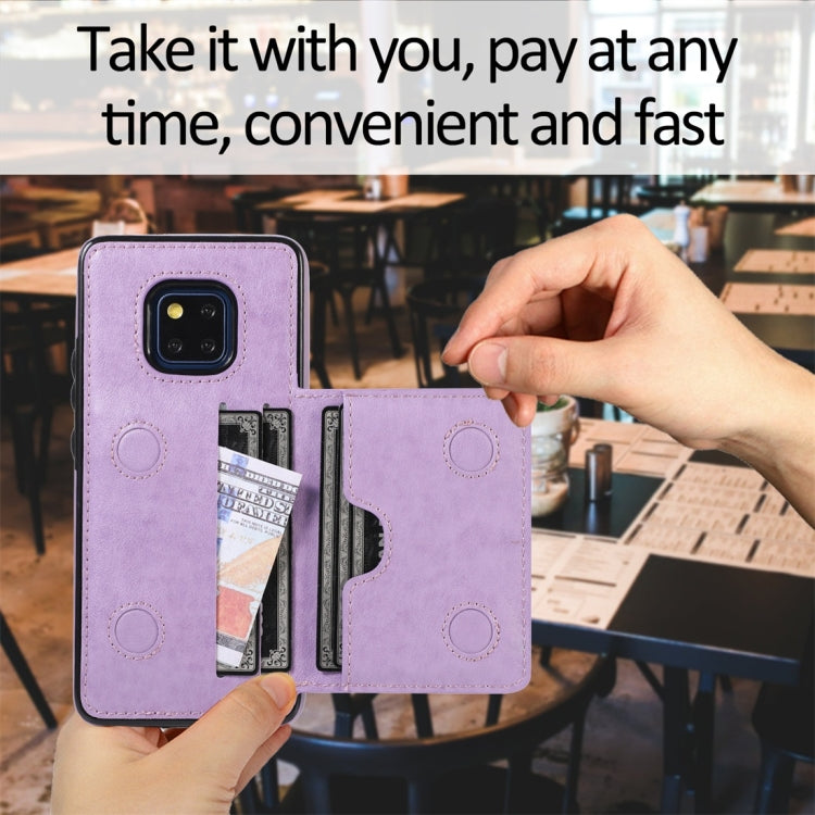 For Huawei Mate 20 Pro Shockproof PU + TPU Protective Case with Card Slots & Holder