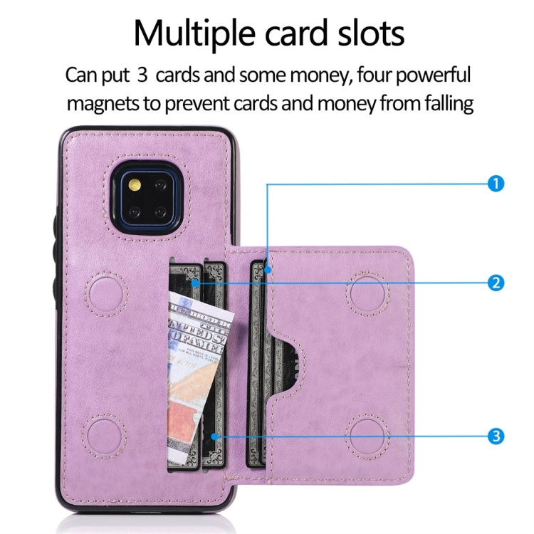 For Huawei Mate 20 Pro Shockproof PU + TPU Protective Case with Card Slots & Holder