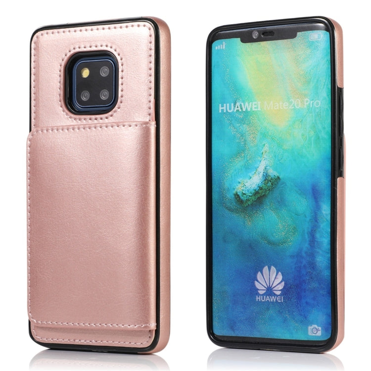 For Huawei Mate 20 Pro Shockproof PU + TPU Protective Case with Card Slots & Holder