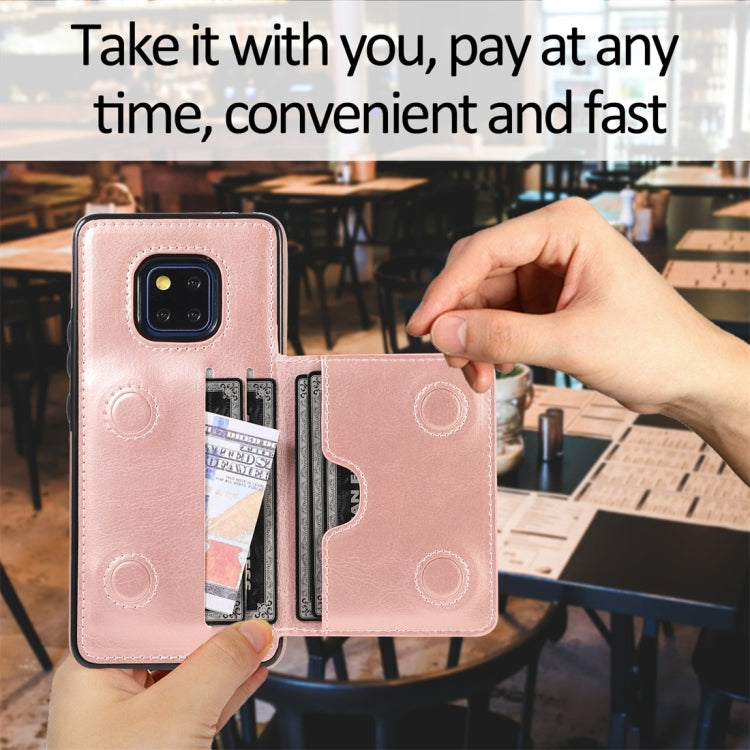 For Huawei Mate 20 Pro Shockproof PU + TPU Protective Case with Card Slots & Holder