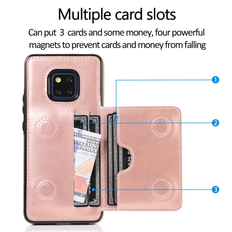 For Huawei Mate 20 Pro Shockproof PU + TPU Protective Case with Card Slots & Holder