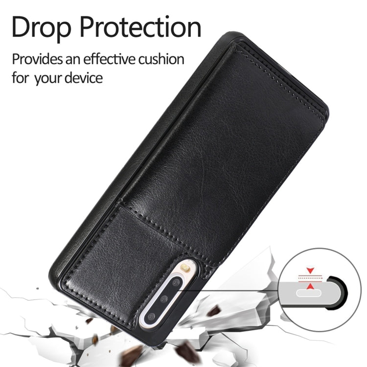 For Huawei P30 Shockproof PU + TPU Protective Case with Card Slots & Holder