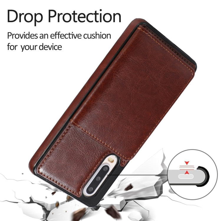 For Huawei P30 Shockproof PU + TPU Protective Case with Card Slots & Holder