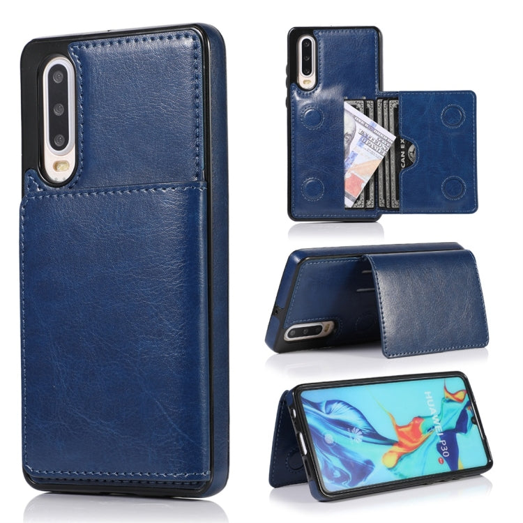 For Huawei P30 Shockproof PU + TPU Protective Case with Card Slots & Holder