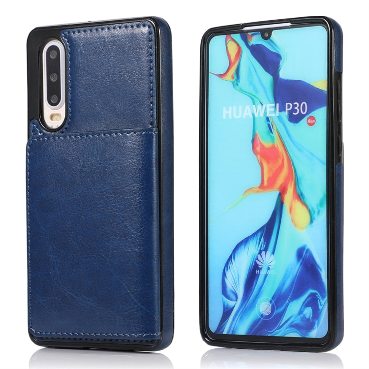 For Huawei P30 Shockproof PU + TPU Protective Case with Card Slots & Holder
