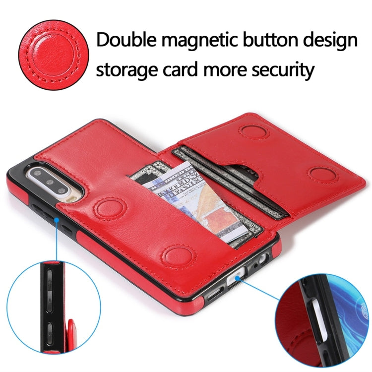For Huawei P30 Shockproof PU + TPU Protective Case with Card Slots & Holder
