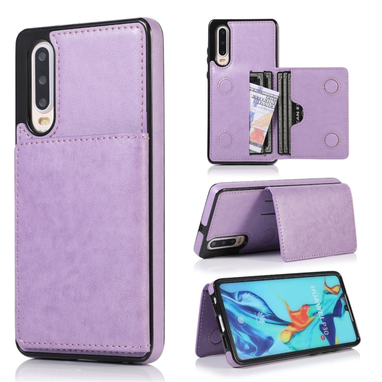For Huawei P30 Shockproof PU + TPU Protective Case with Card Slots & Holder