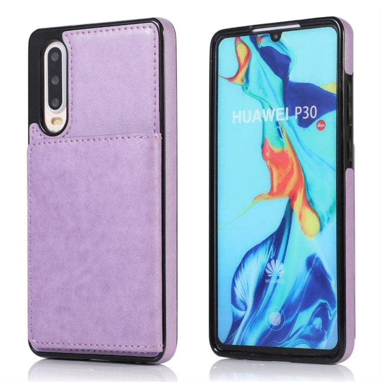 For Huawei P30 Shockproof PU + TPU Protective Case with Card Slots & Holder