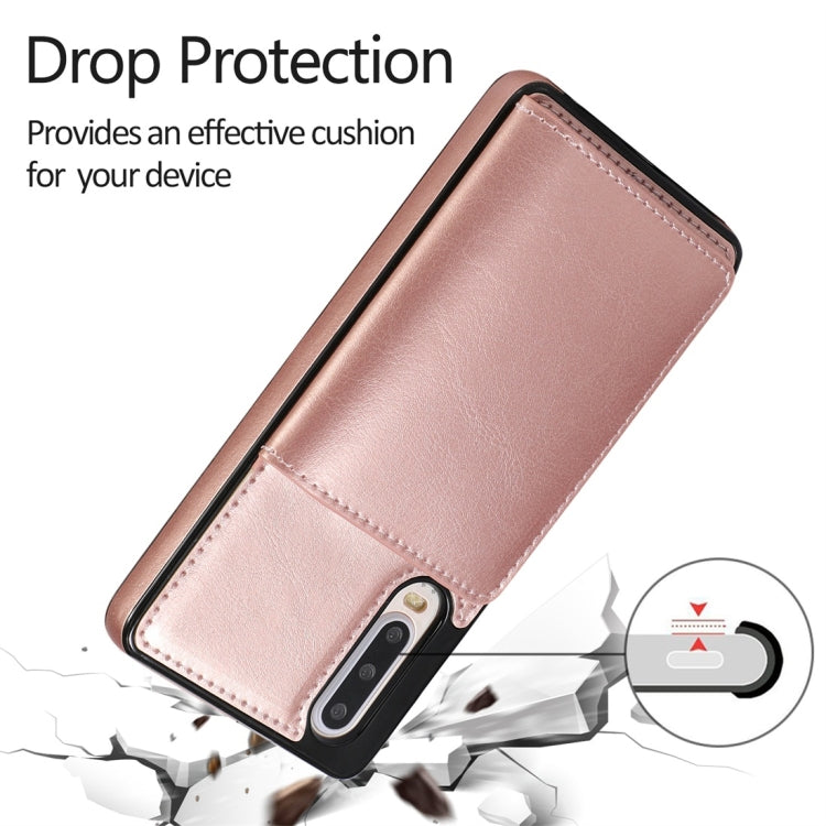 For Huawei P30 Shockproof PU + TPU Protective Case with Card Slots & Holder