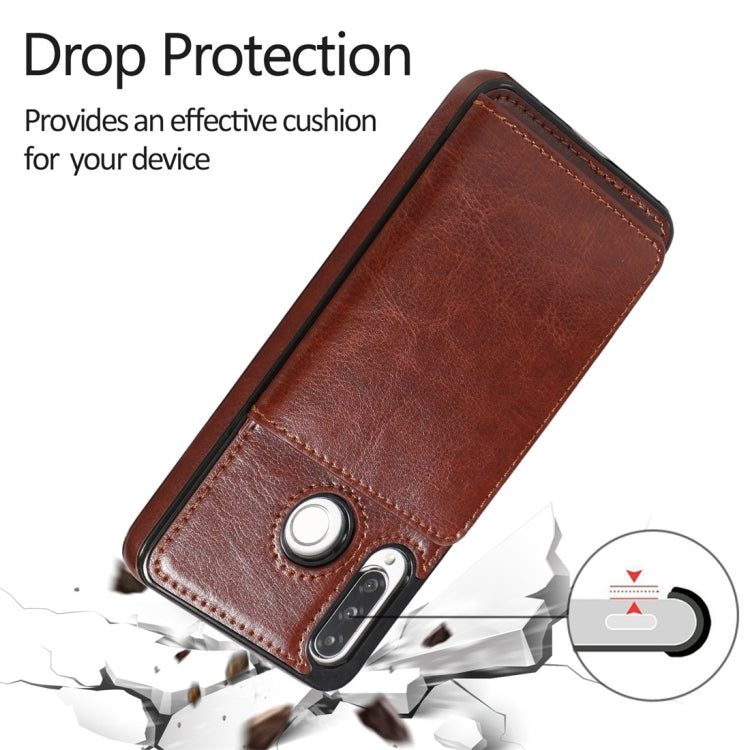For Huawei P30 Lite Shockproof PU + TPU Protective Case with Card Slots & Holder