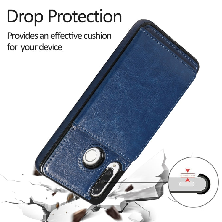 For Huawei P30 Lite Shockproof PU + TPU Protective Case with Card Slots & Holder