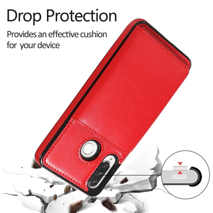 For Huawei P30 Lite Shockproof PU + TPU Protective Case with Card Slots & Holder