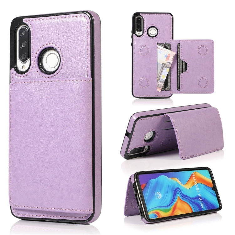 For Huawei P30 Lite Shockproof PU + TPU Protective Case with Card Slots & Holder