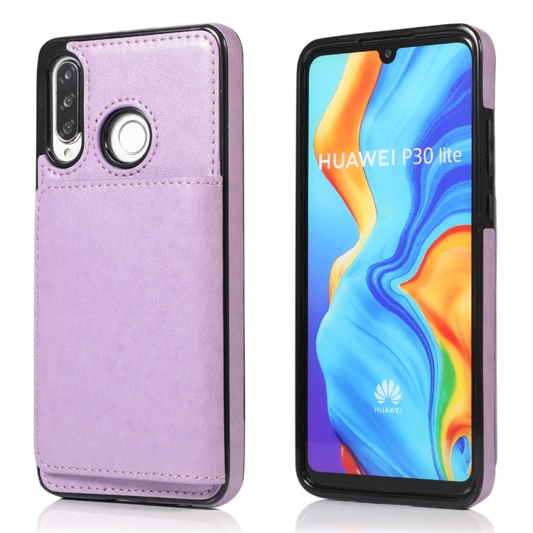 For Huawei P30 Lite Shockproof PU + TPU Protective Case with Card Slots & Holder