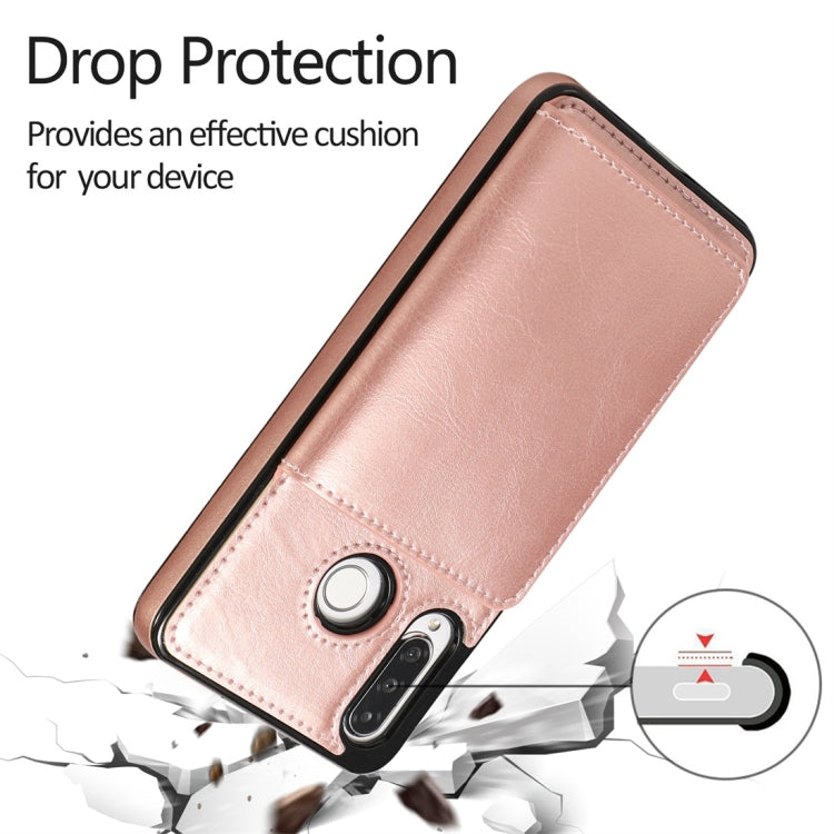 For Huawei P30 Lite Shockproof PU + TPU Protective Case with Card Slots & Holder