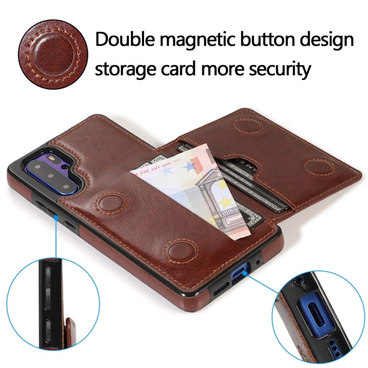For Huawei P30 Pro Shockproof PU + TPU Protective Case with Card Slots & Holder