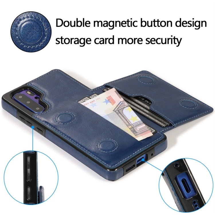 For Huawei P30 Pro Shockproof PU + TPU Protective Case with Card Slots & Holder