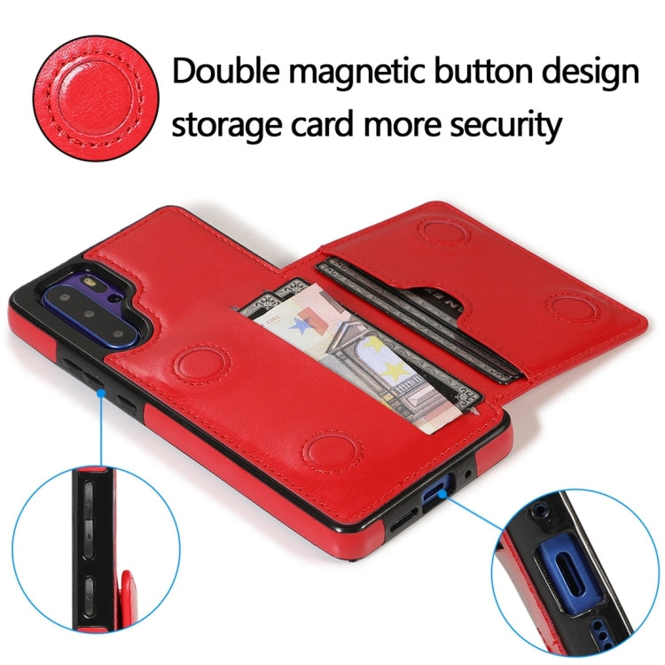 For Huawei P30 Pro Shockproof PU + TPU Protective Case with Card Slots & Holder