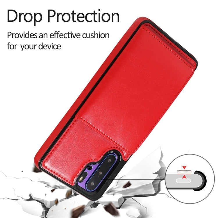 For Huawei P30 Pro Shockproof PU + TPU Protective Case with Card Slots & Holder