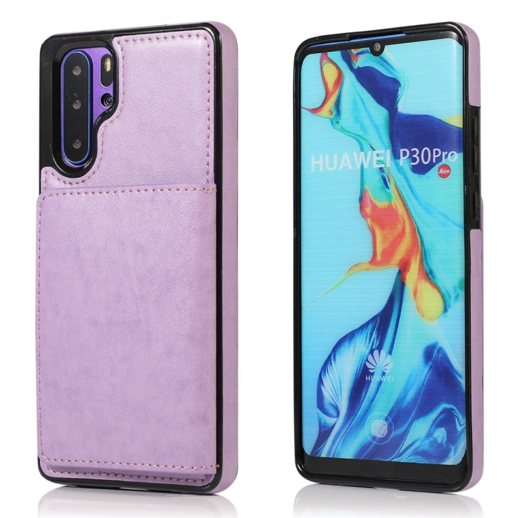 For Huawei P30 Pro Shockproof PU + TPU Protective Case with Card Slots & Holder